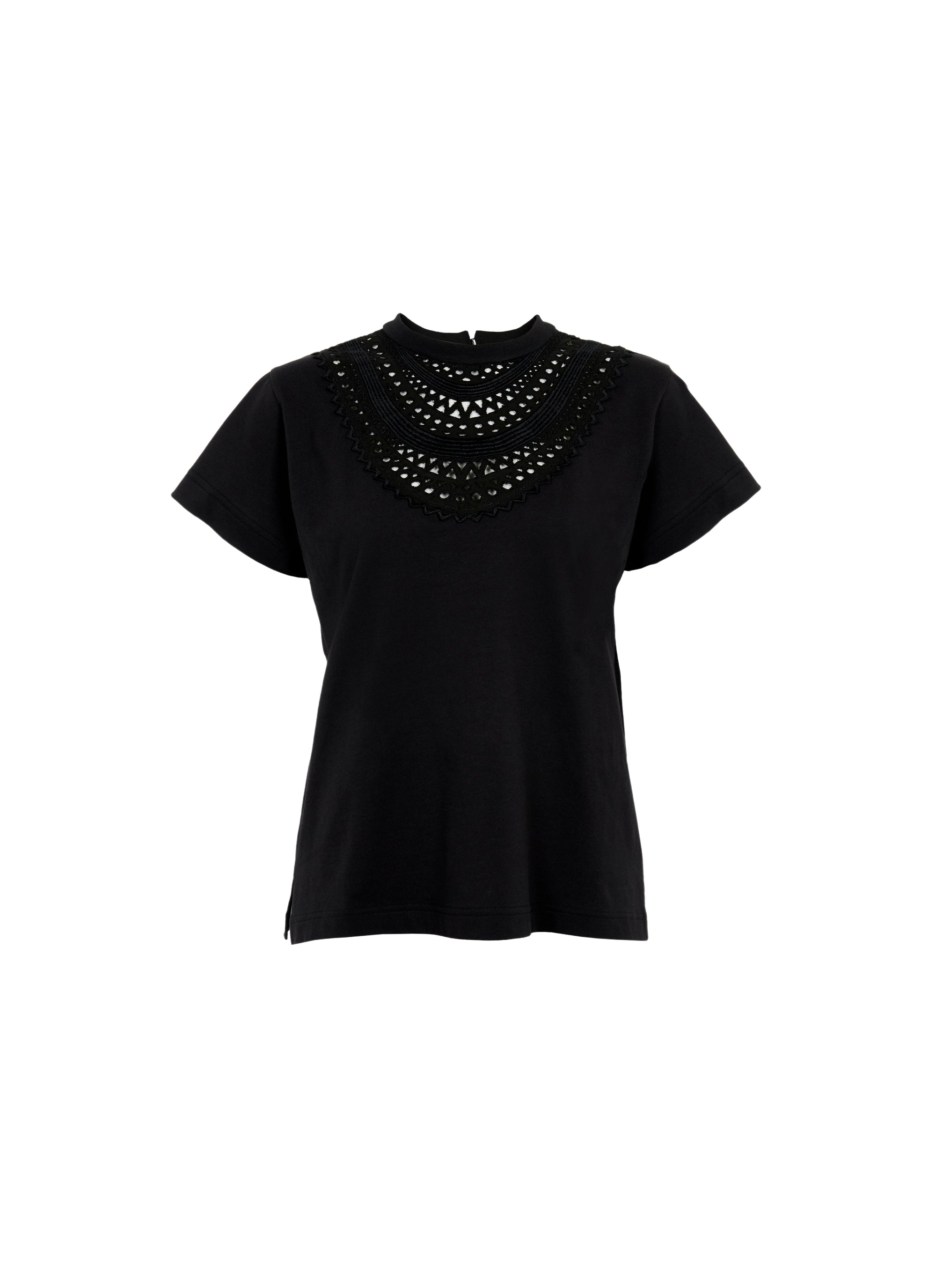 T-shirt structuré à plastron - Noir