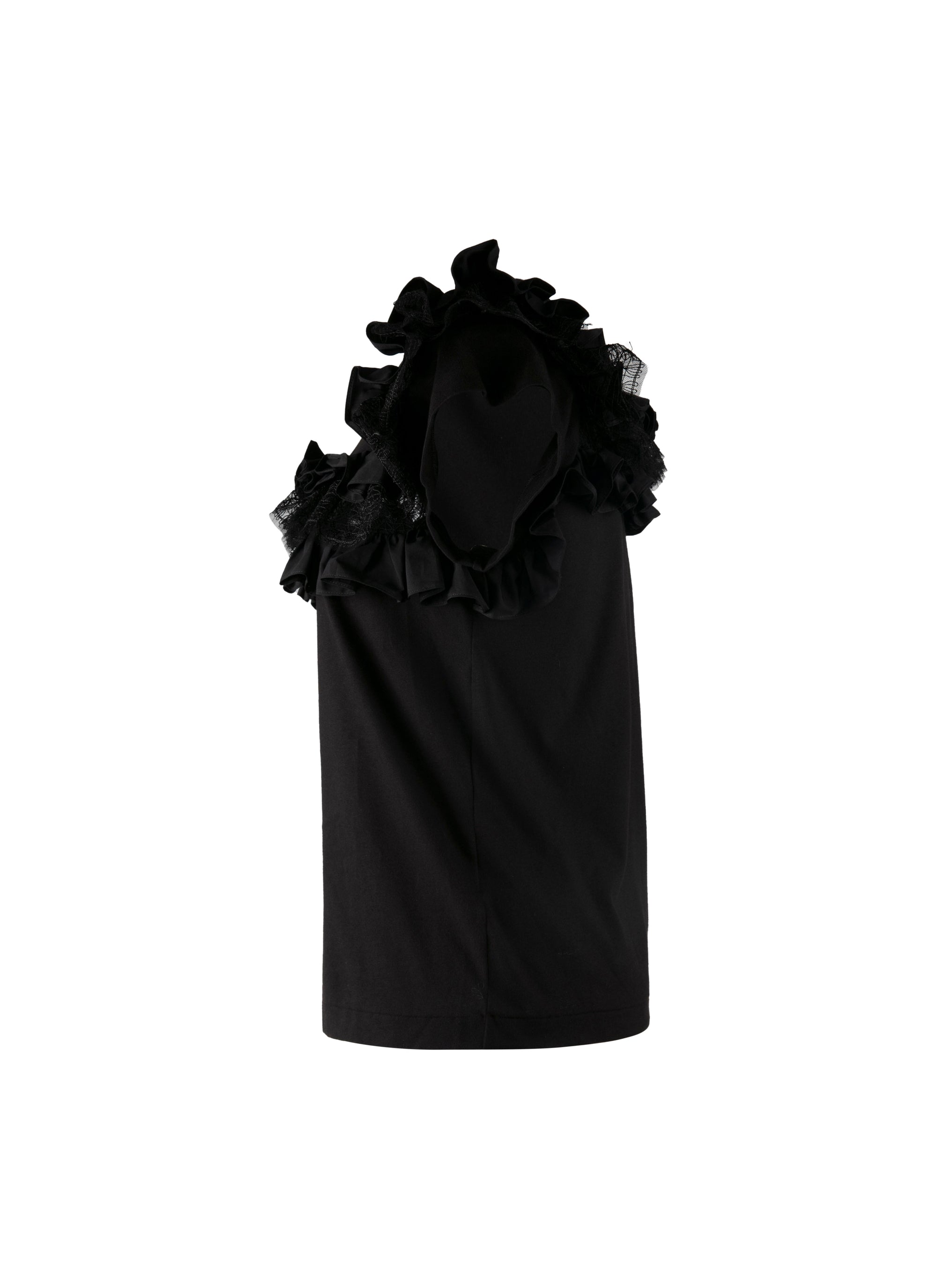 T-shirt with flutter sleeves - Black