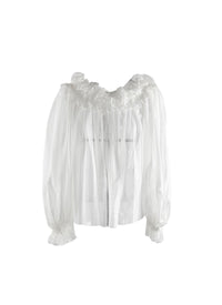 Blouse à manches longues - Blanc