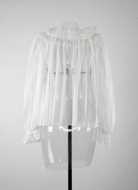 Blouse à manches longues - Blanc