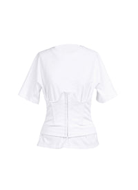 Short-sleeved corset T-shirt - White