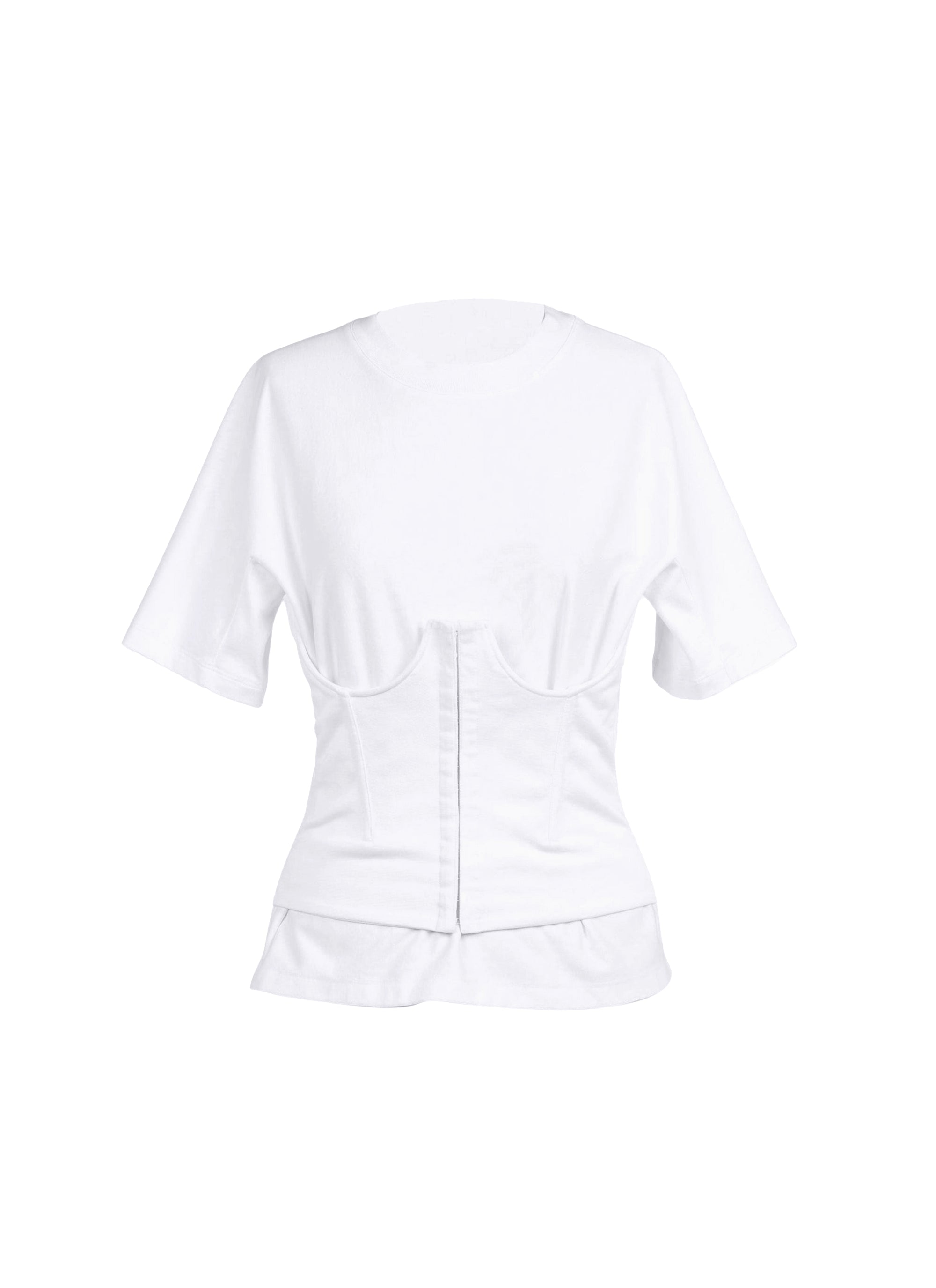 Short-sleeved corset T-shirt - White