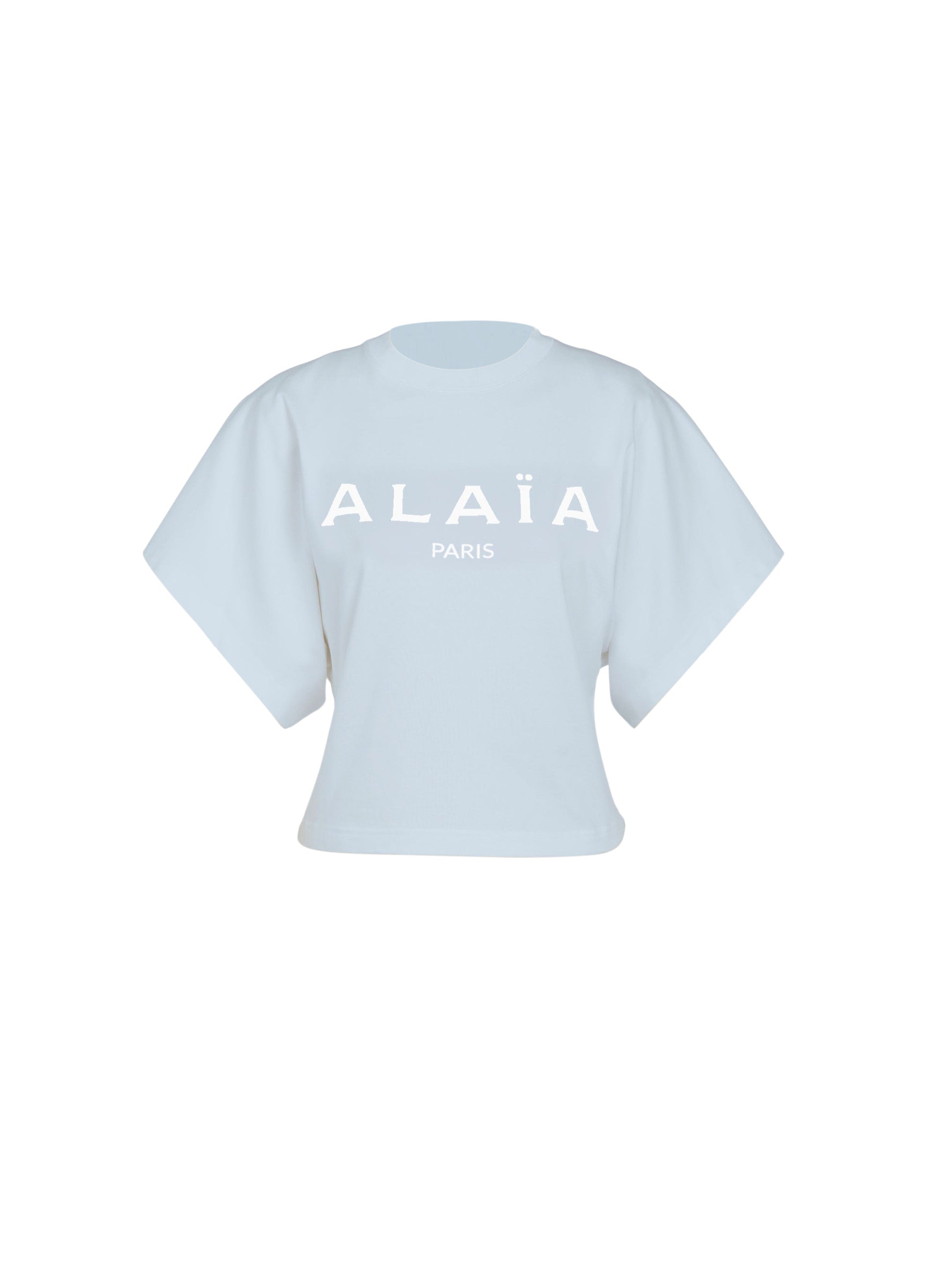 Alaïa logo T-shirt - Sky & White