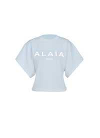 Alaïa Logo T-shirt - Sky & White