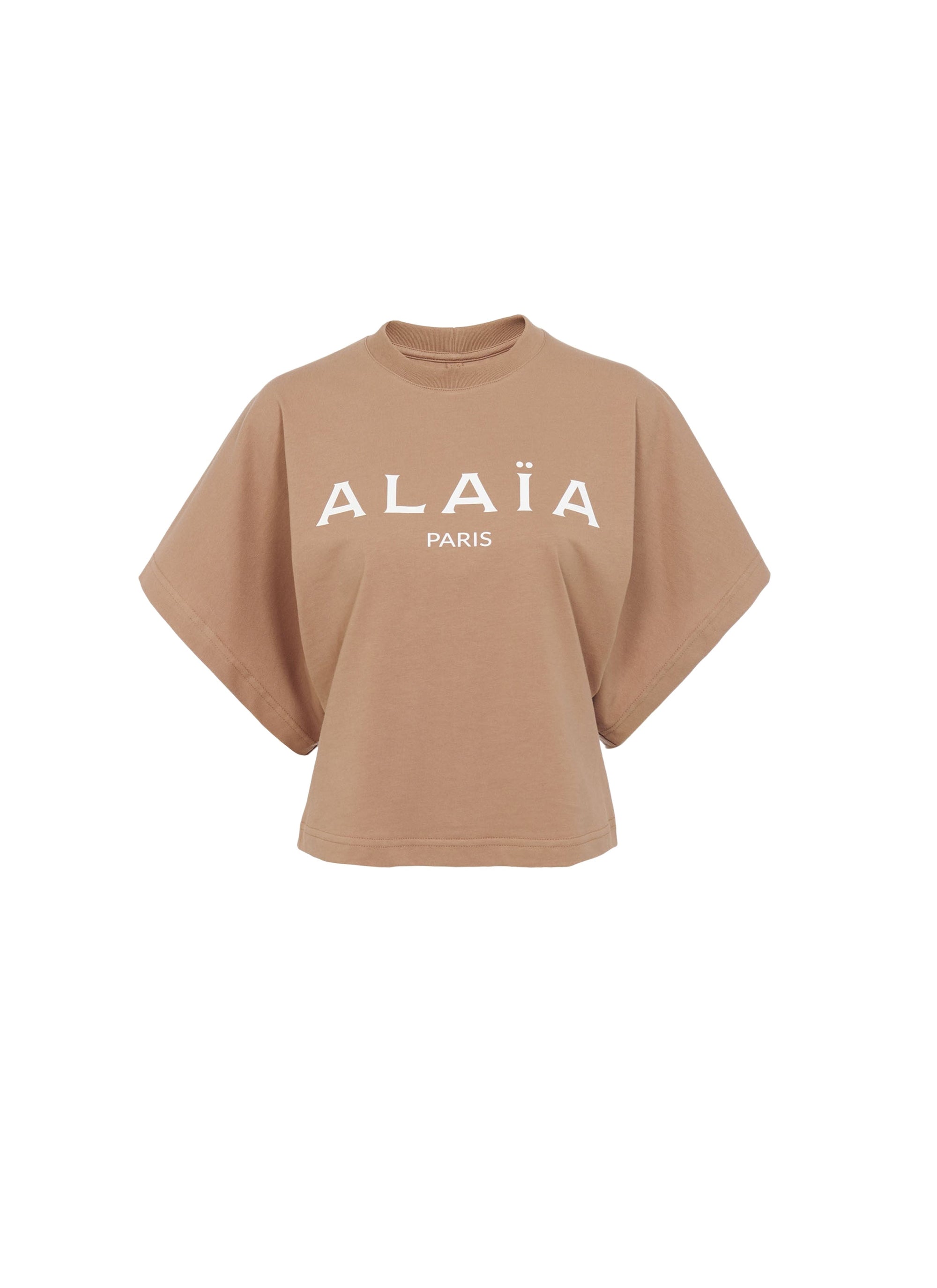 T-Shirt with Alaïa logo - Nude & White