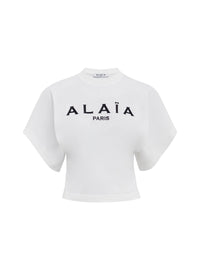 Logo T-shirt with large sleeves - White & Black