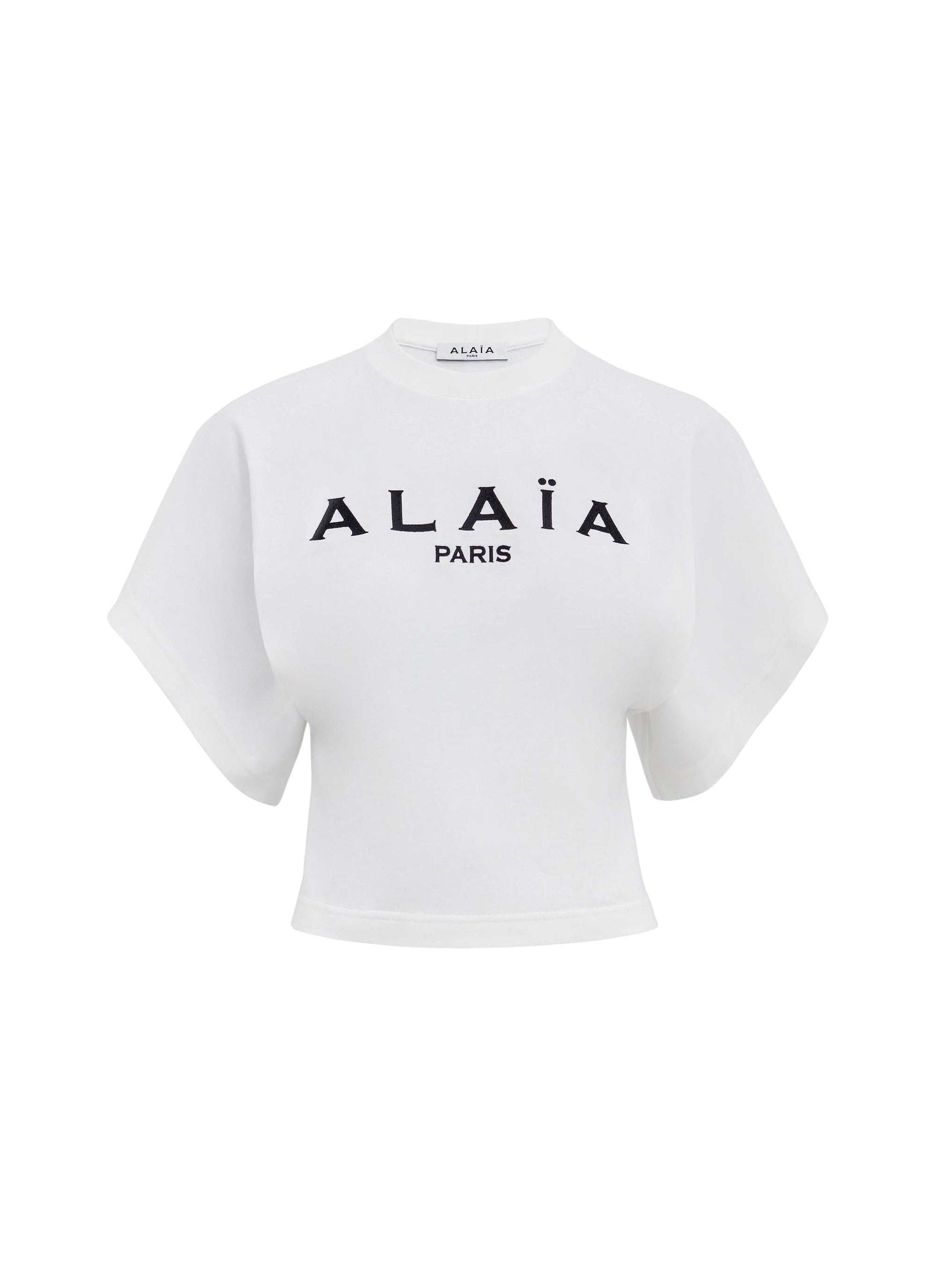 Logo T-shirt with large sleeves - White & Black