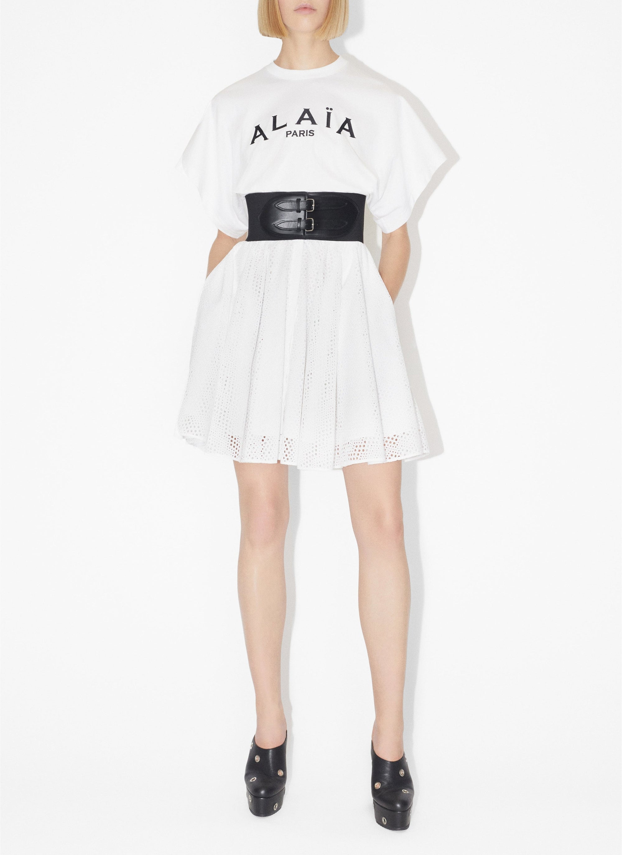 Logo T-shirt with large sleeves - Black & Black