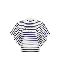 Striped T-shirt, large sleeves - Navy & Ivory