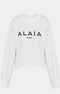 Sweat à logo Alaïa - Blanc & Noir