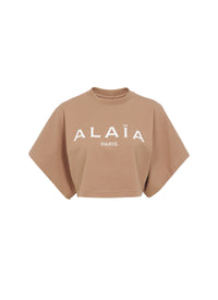 T-shirt court Alaïa - Nude & Blanc