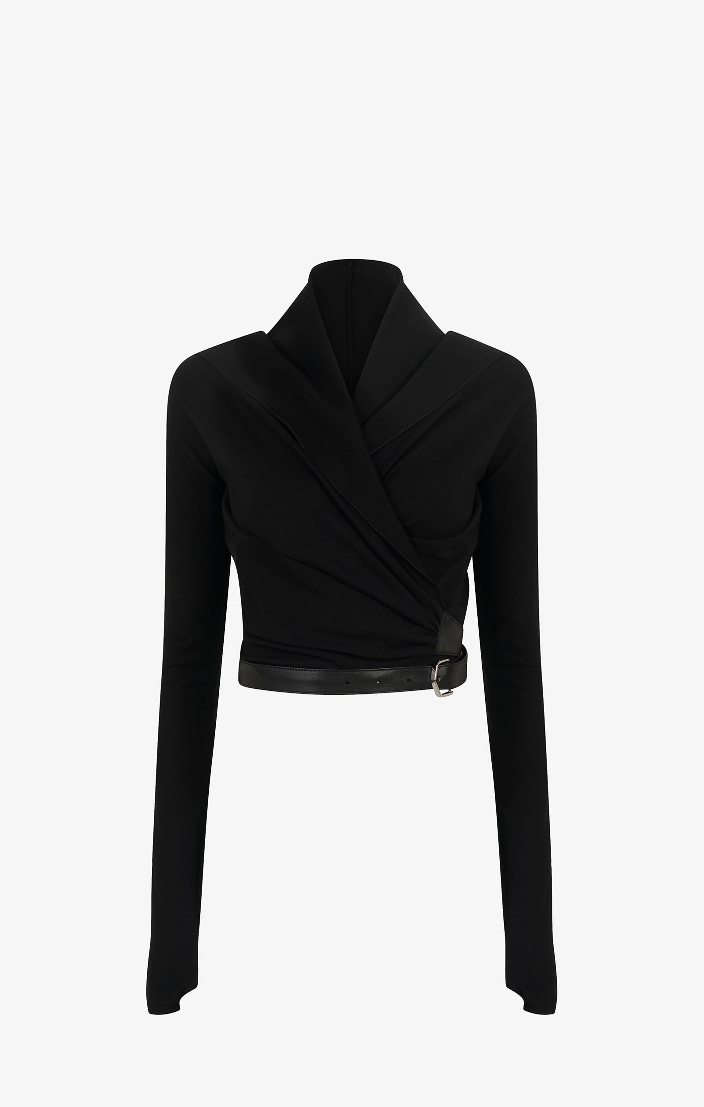 Hooded wrap top - Black Alaïa