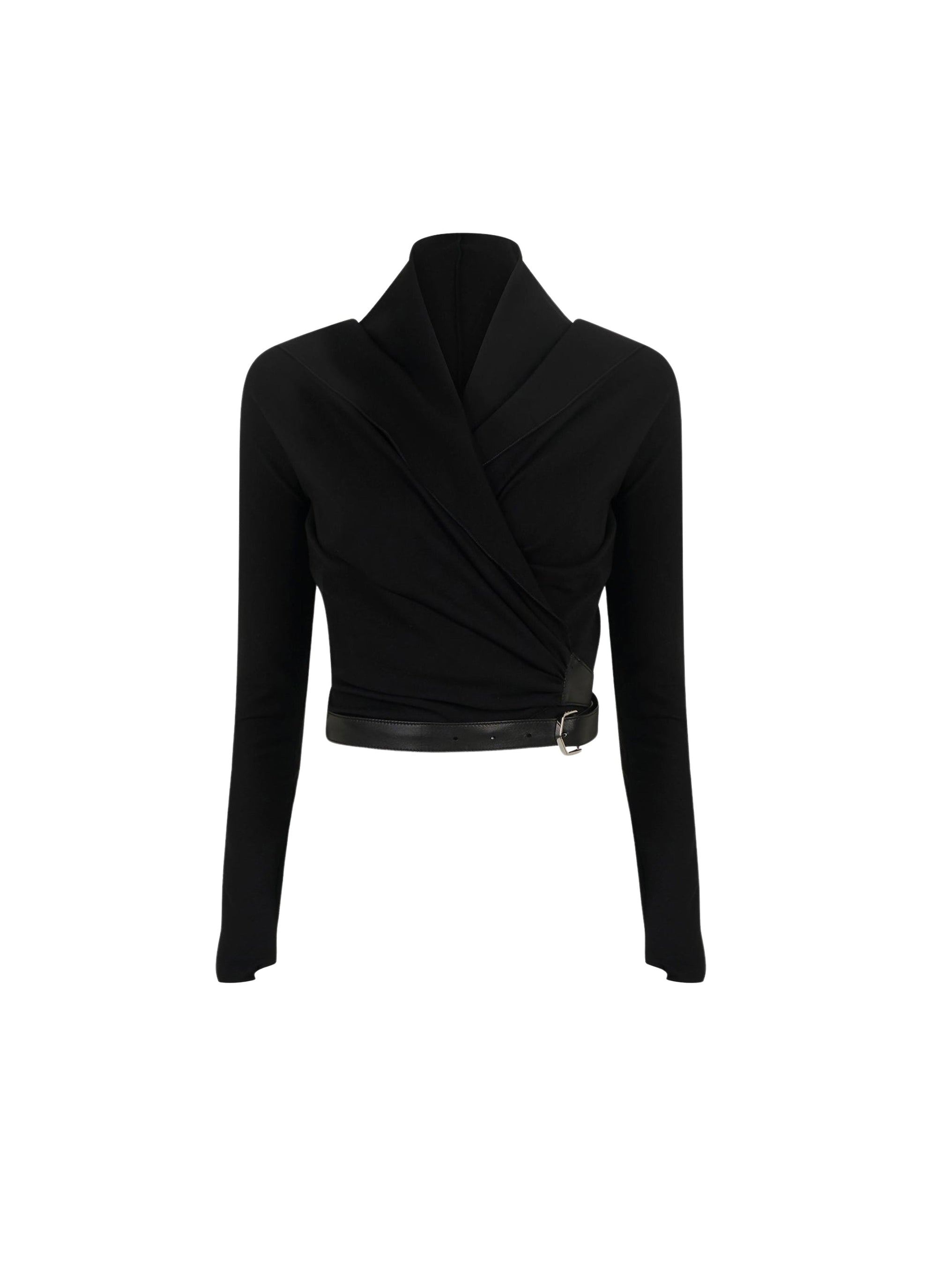 Hooded wrap top - Black Alaïa