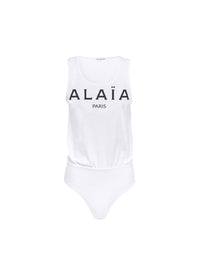 Alaïa Long Sleeve Tank Top - White & Black