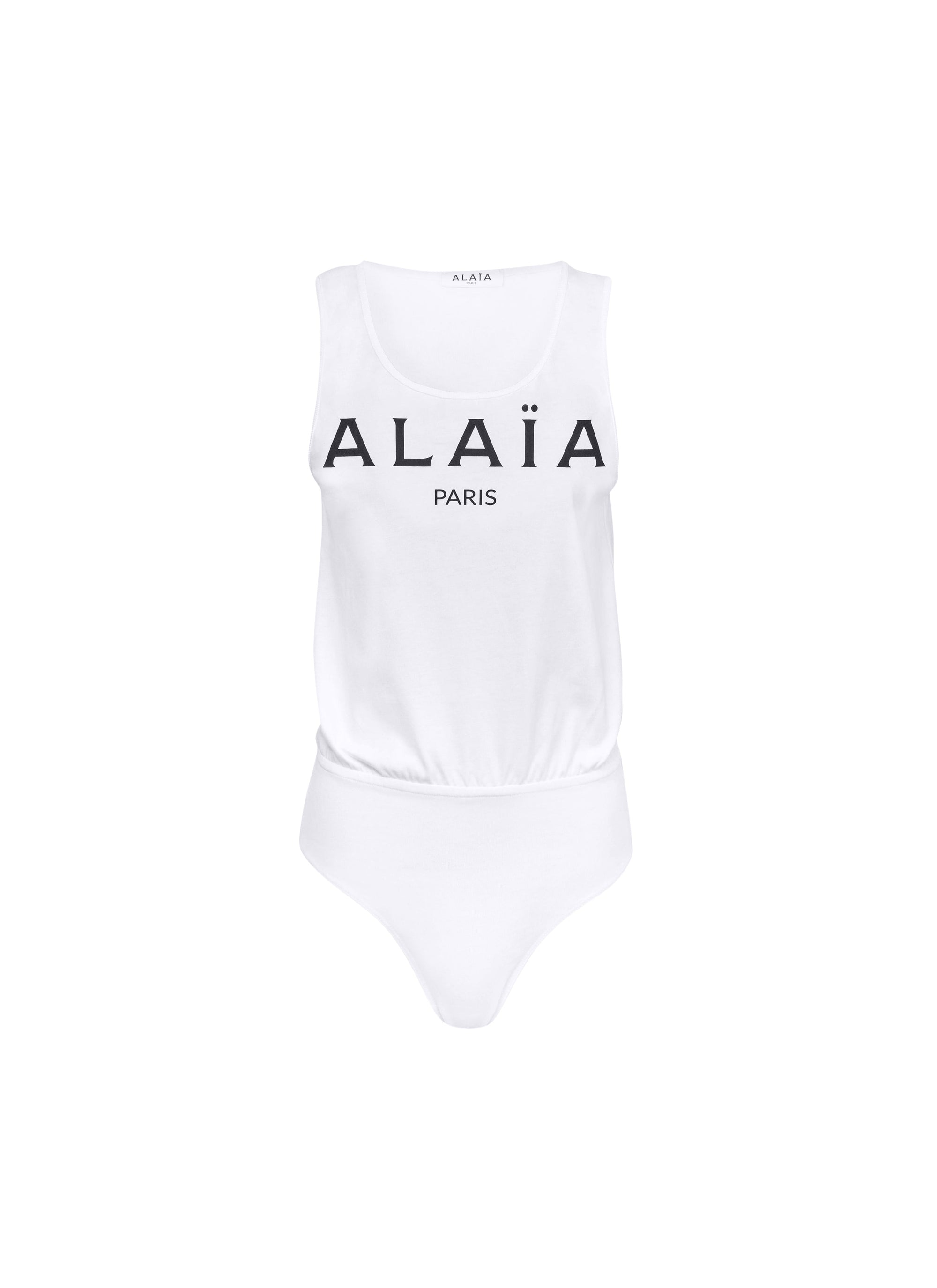 Alaïa Long Sleeve Tank Top - White & Black