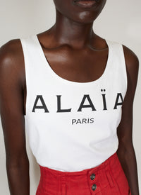 Alaïa Long Sleeve Tank Top - White & Black