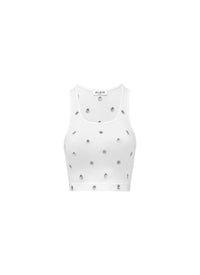 Eyelet crop top - White