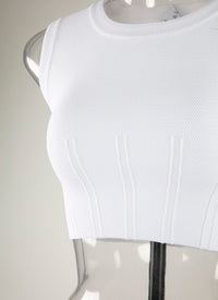 Top court sans manches stretch - Blanc