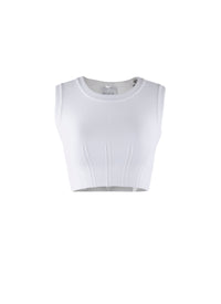Top court sans manches stretch - Blanc