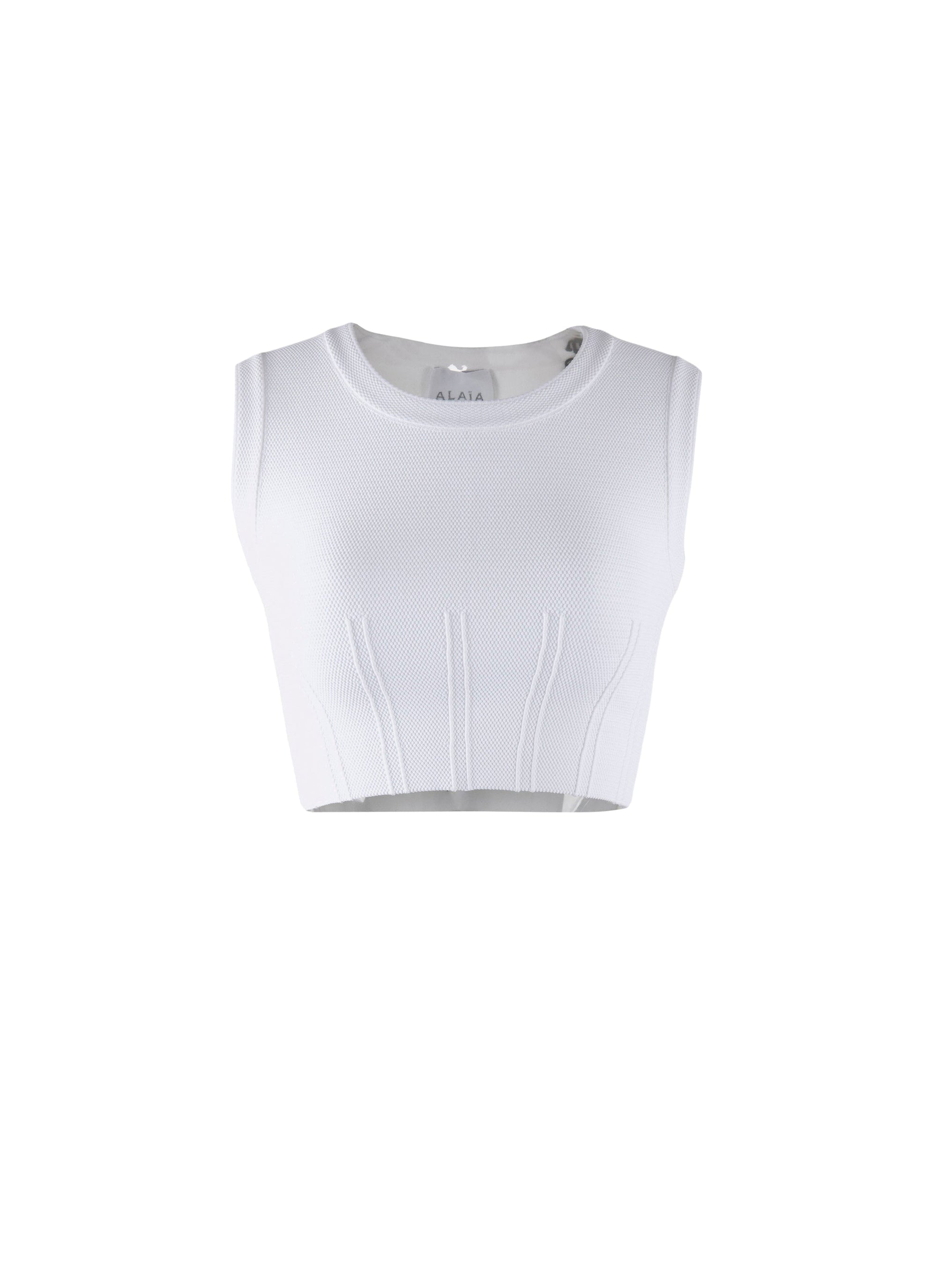 Top court sans manches stretch - Blanc
