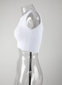 Top court sans manches stretch - Blanc