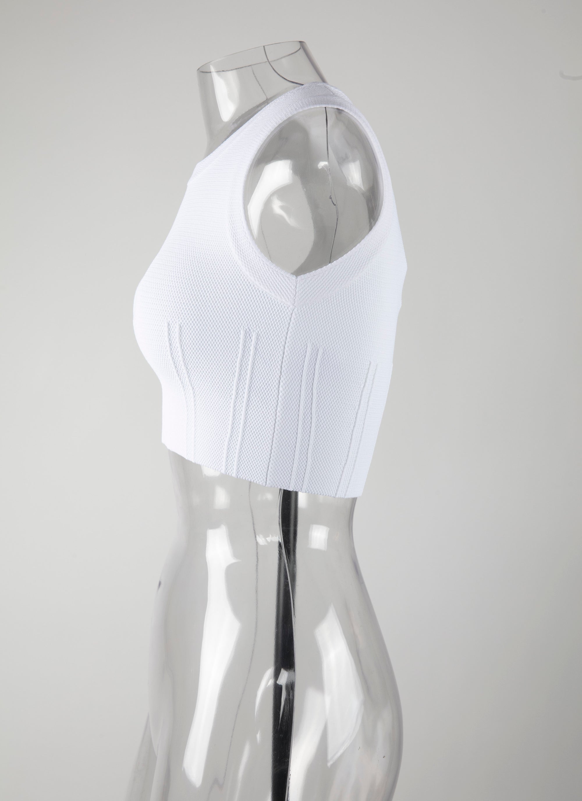 Top court sans manches stretch - Blanc