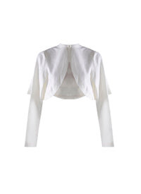 Long-sleeved cape crop top - White