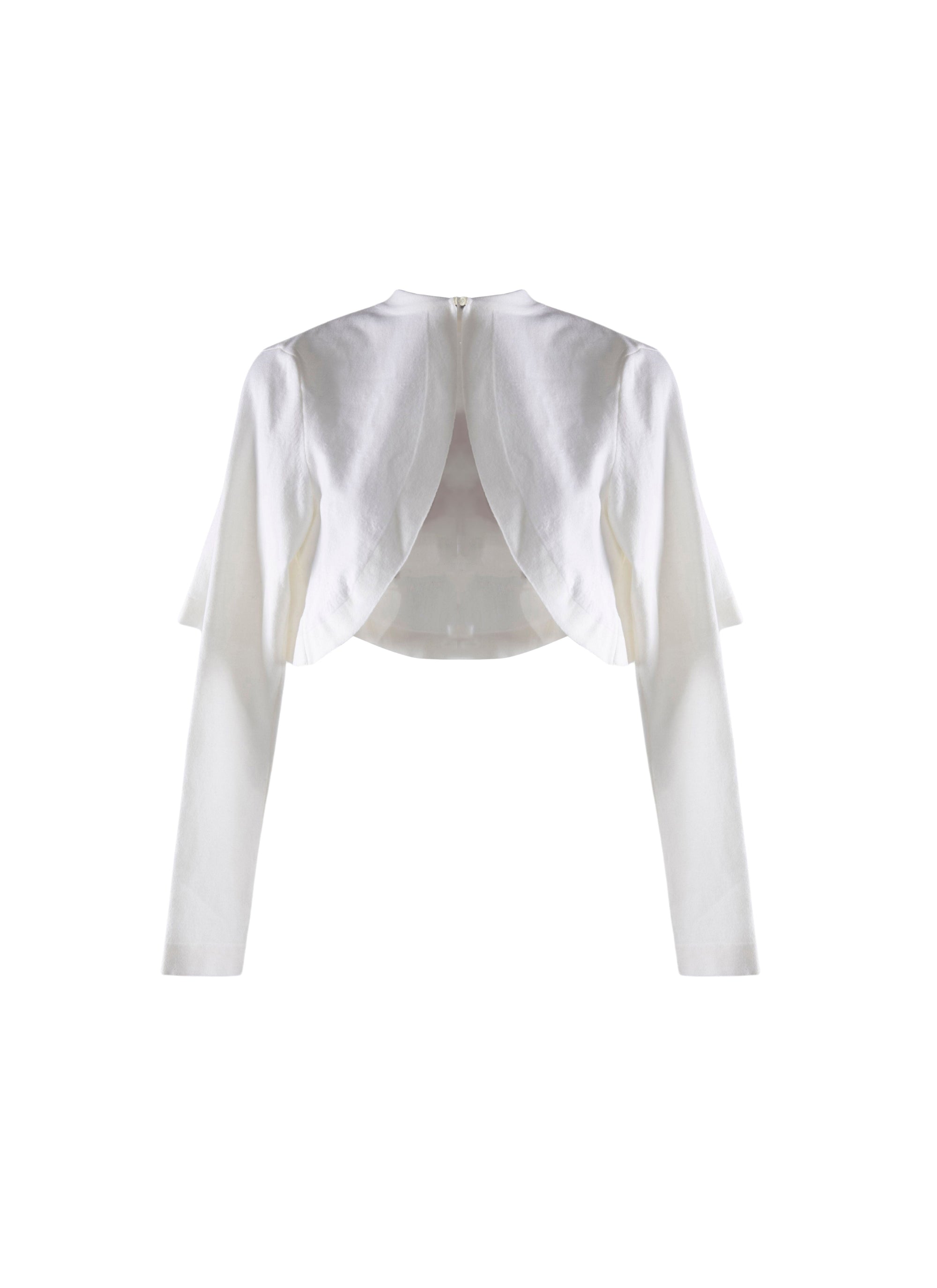 Long-sleeved cape crop top - White