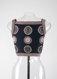 Molukai sleeveless crop top - Midnight & Bordeaux