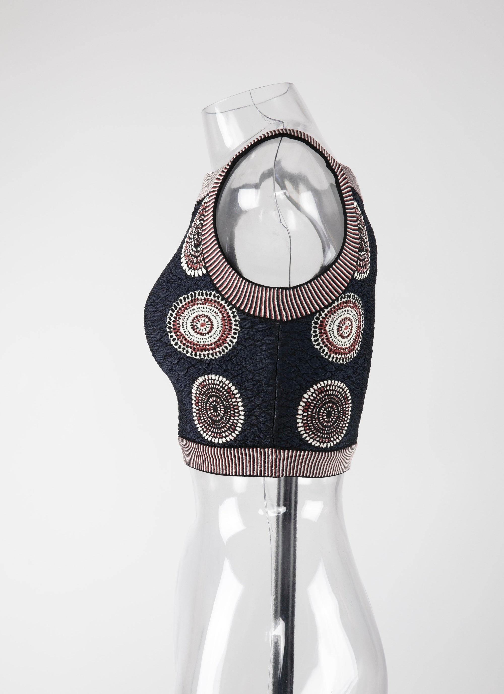 Molukai sleeveless crop top - Midnight & Bordeaux
