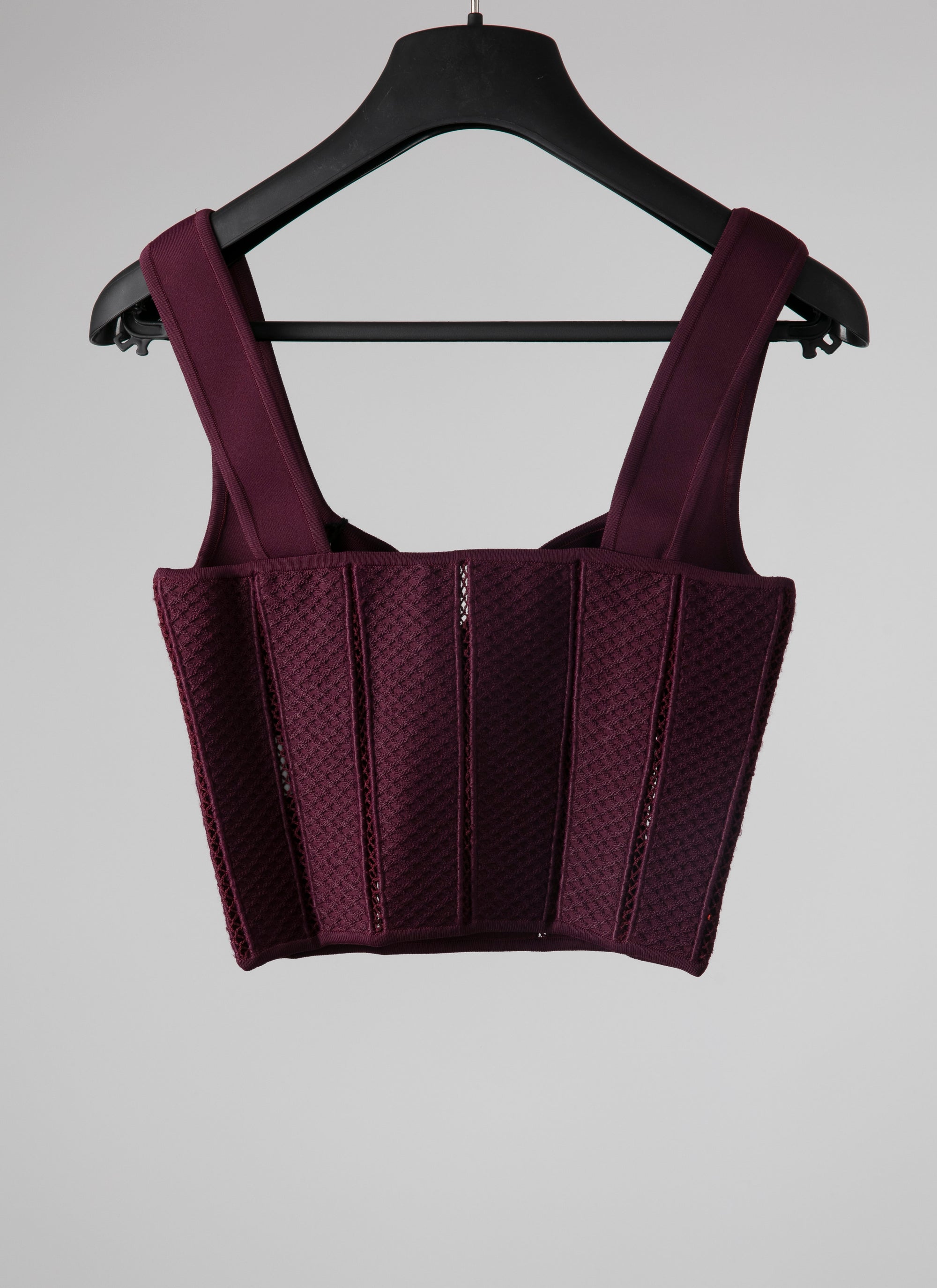 Corset-style two-material top - Garnet