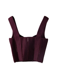 Top bi matière style corset - Grenat