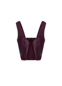 Top bi matière style corset - Grenat