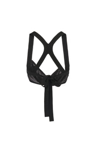 Brassière froncé à dos croisé - Noir