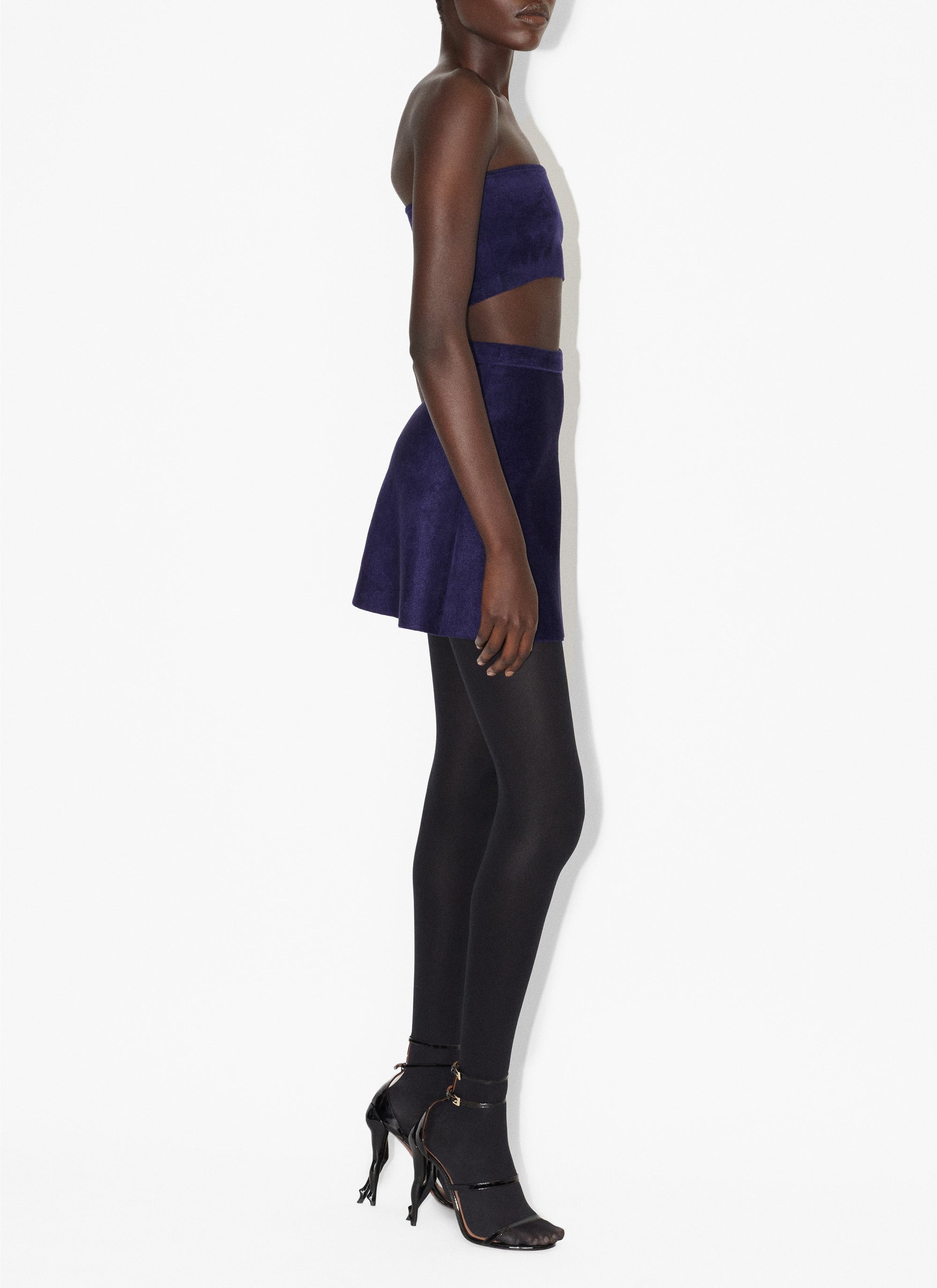 Brassière en laine velours - Indigo