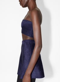 Brassière en laine velours - Indigo