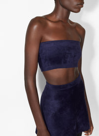Brassière en laine velours - Indigo