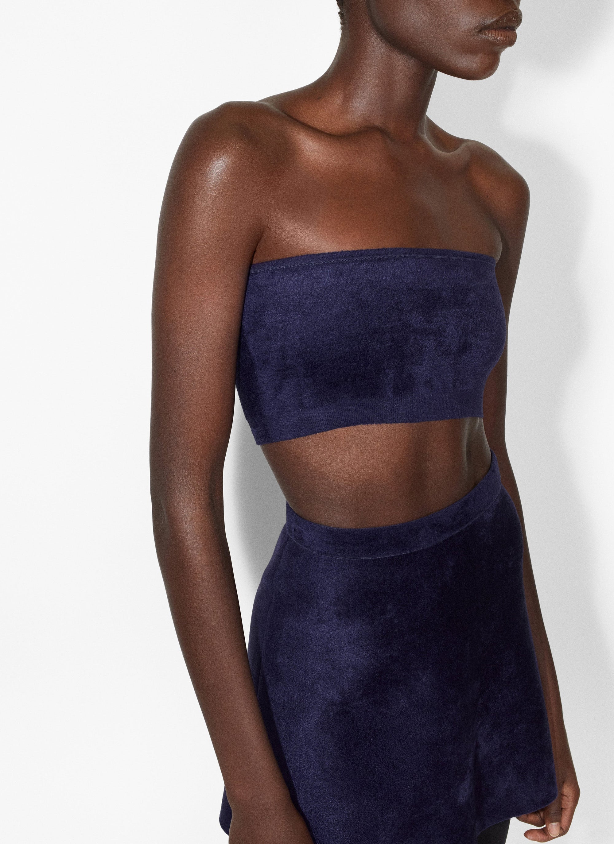 Brassière en laine velours - Indigo