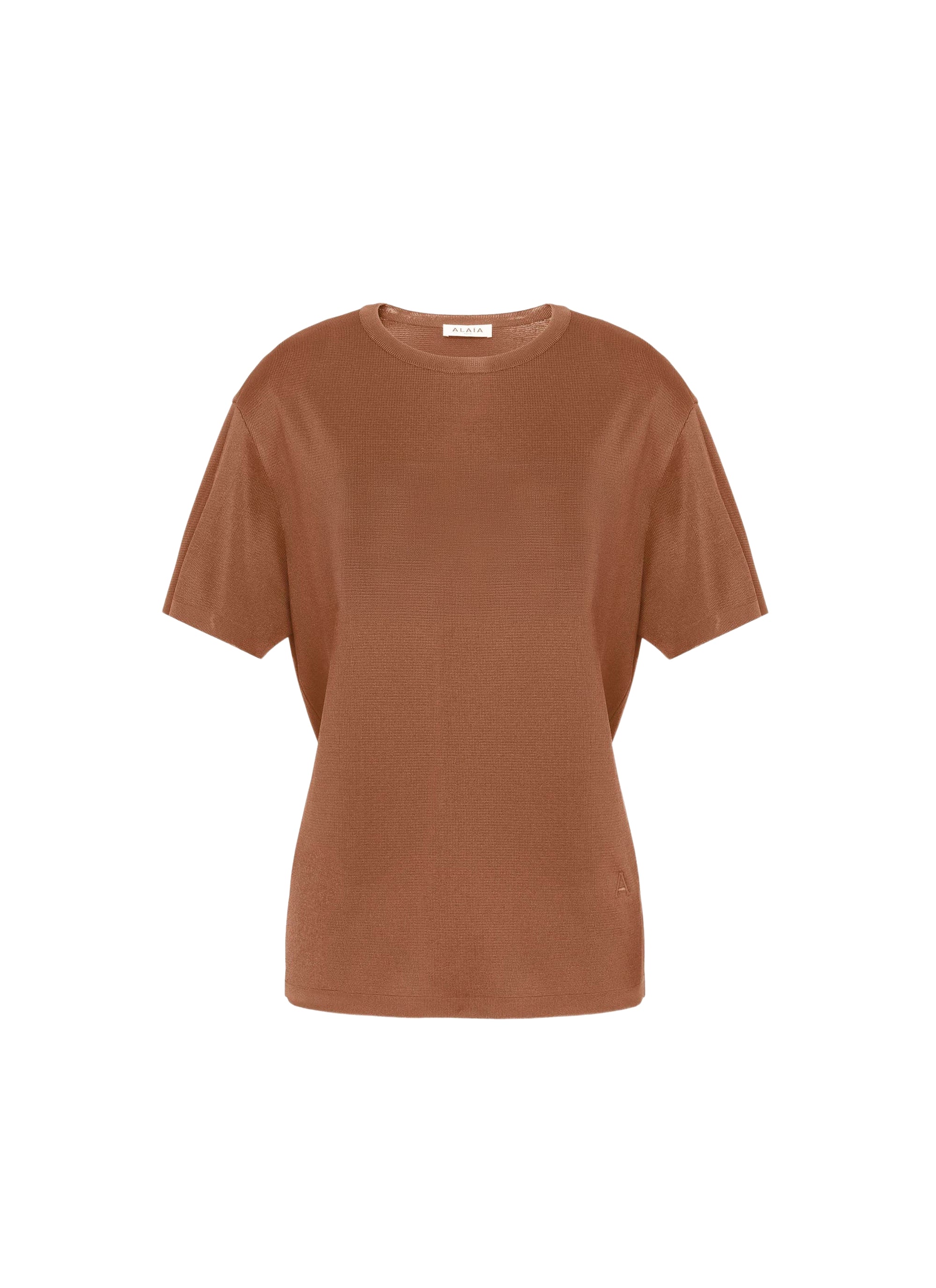 T-shirt brillant à manches courtes - Camel foncé