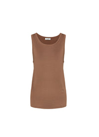 Shiny tank top - Dark camel