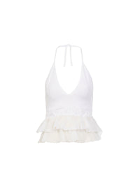 Sleeveless Ruffle Top - Optic White