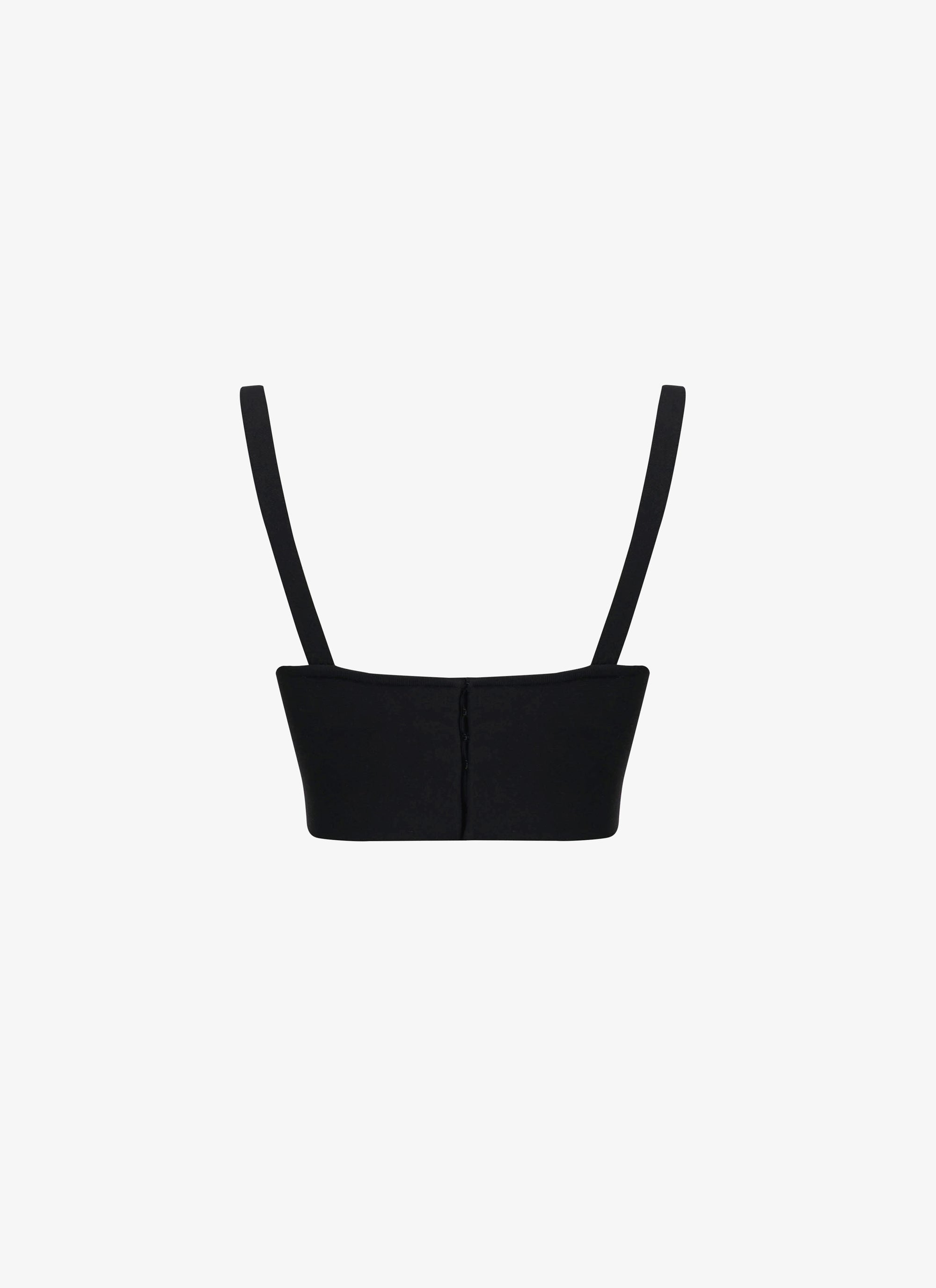 Cropped top with sweetheart neckline - Black Alaïa