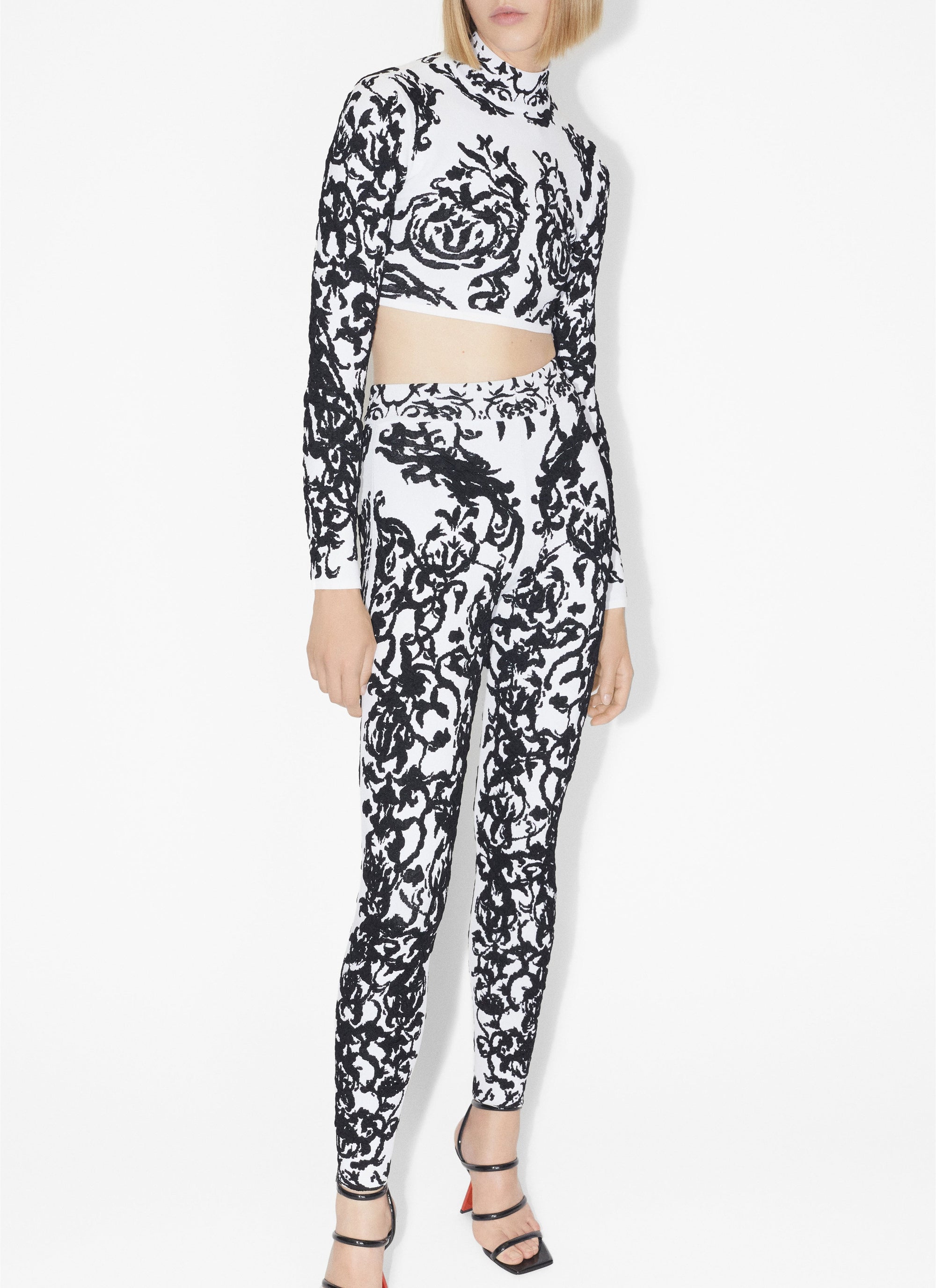 Calli Long Sleeve Top - White & Black