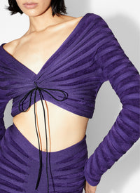 Long-sleeved velvet top - Ultraviolet