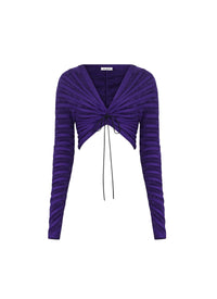 Long-sleeved velvet top - Ultraviolet