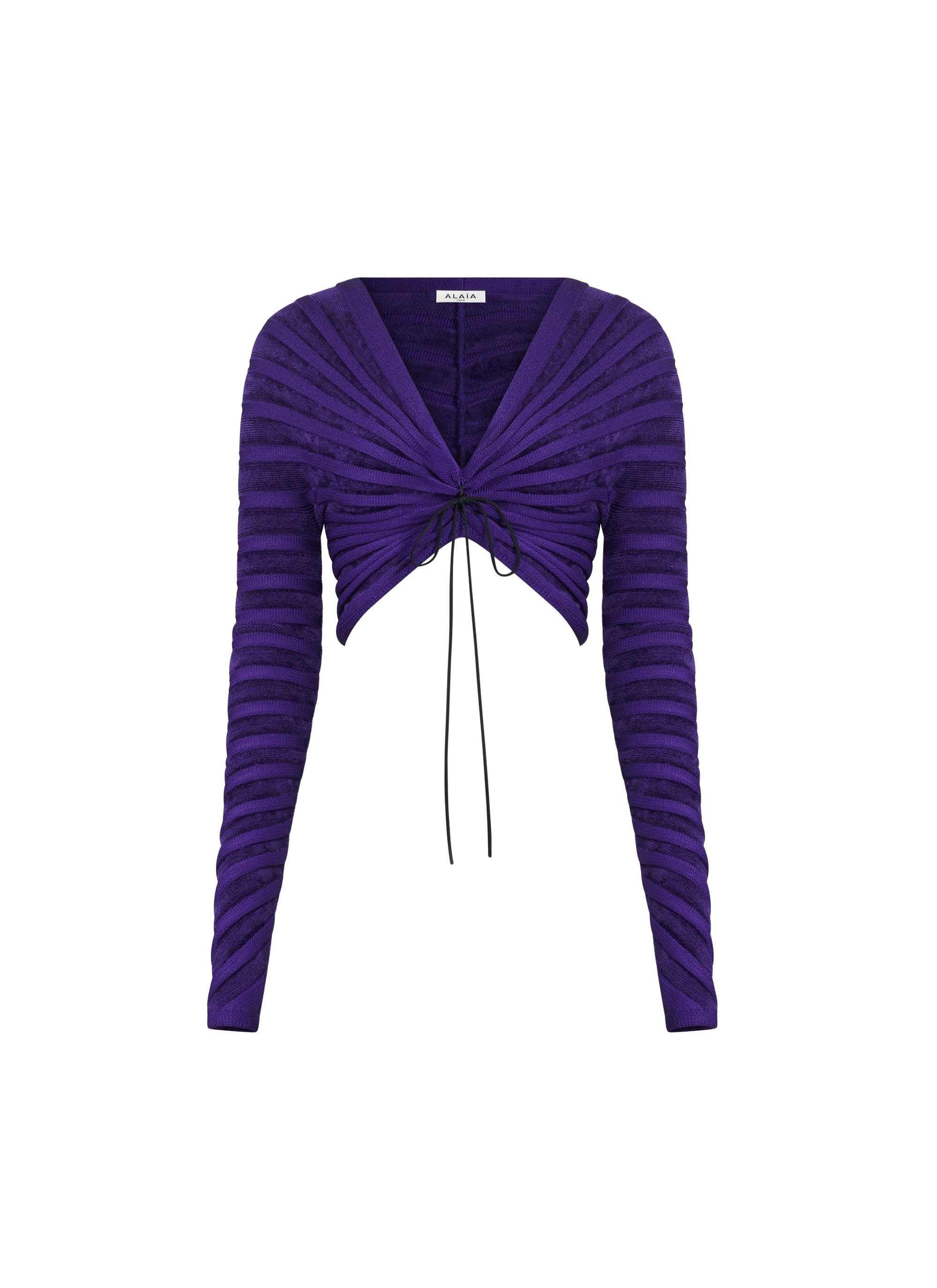 Long-sleeved velvet top - Ultraviolet