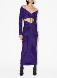 Long-sleeved velvet top - Ultraviolet