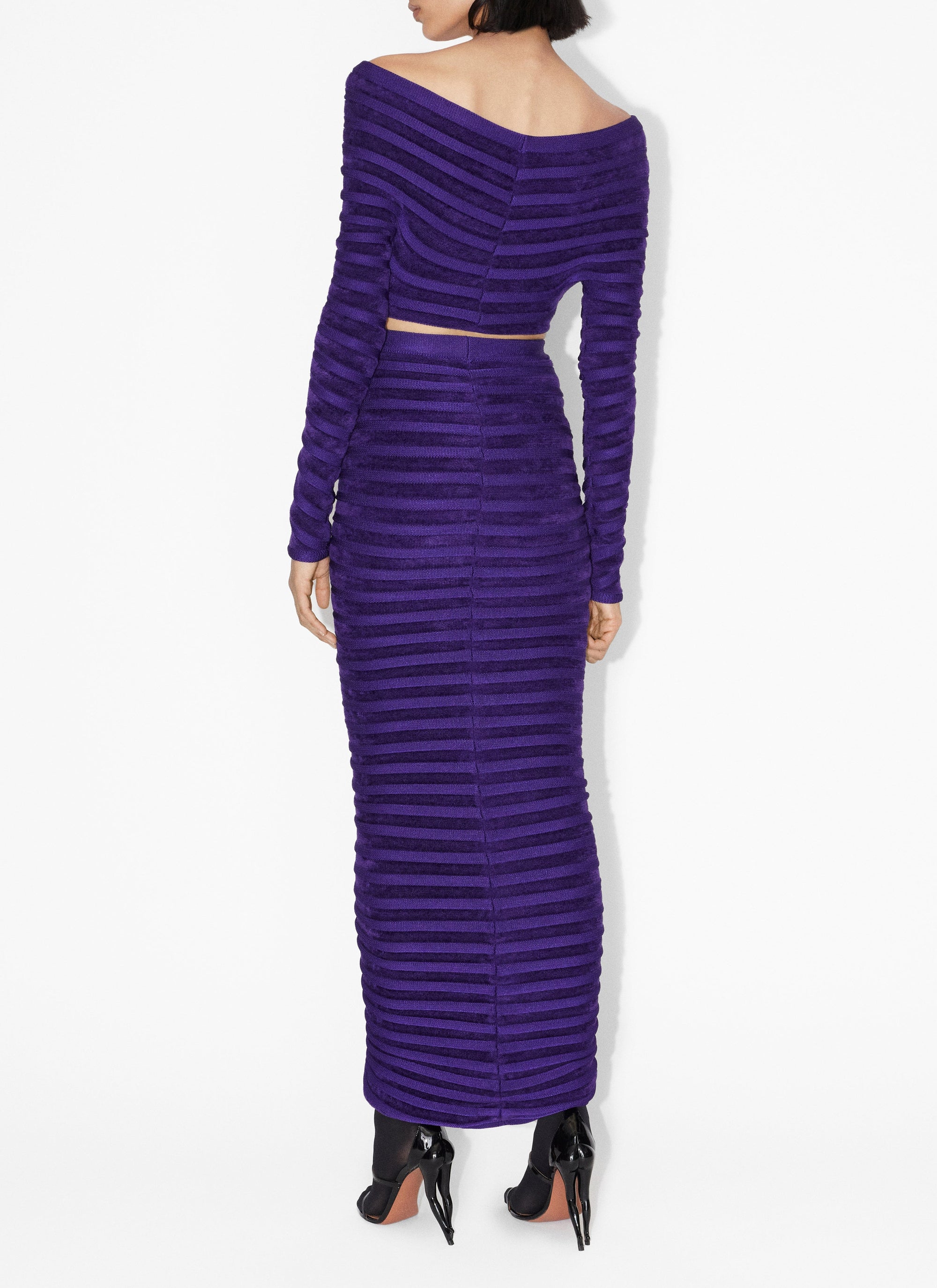 Long-sleeved velvet top - Ultraviolet