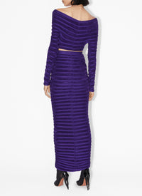Long-sleeved velvet top - Ultraviolet