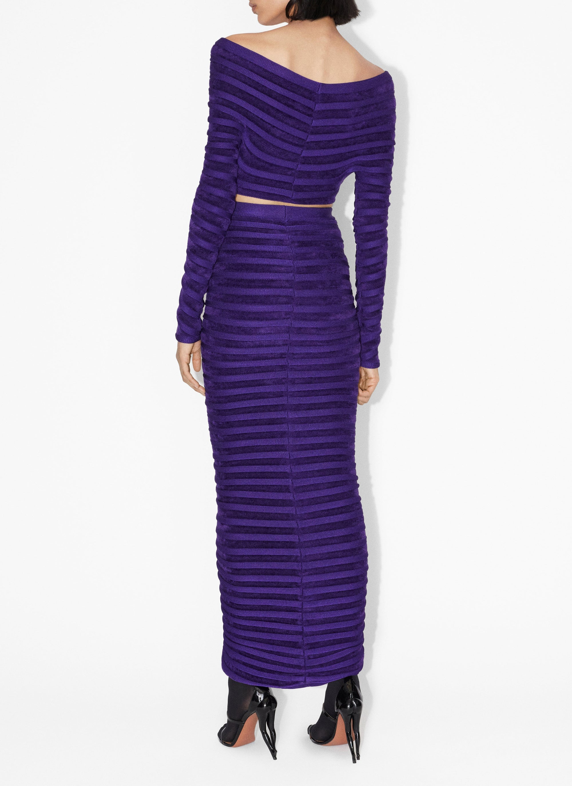 Long-sleeved velvet top - Ultraviolet